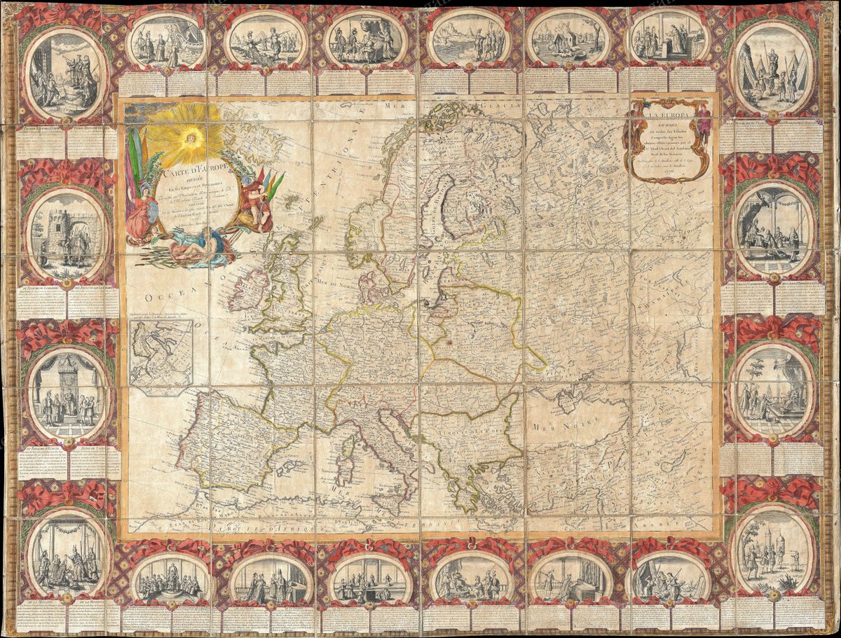 A wall map built to cross the Pyrenees
