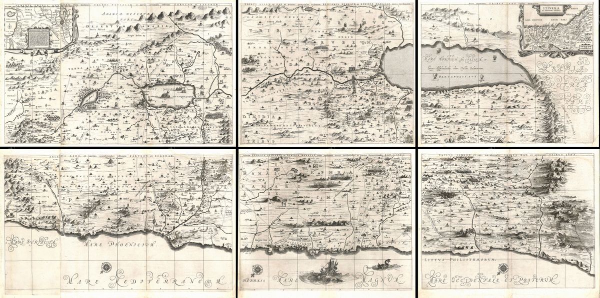 Antique map of The Holy Land by Jan Janssonius, 1662